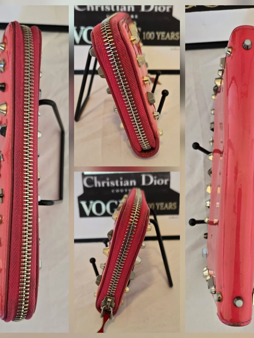 🩷 Christian Louboutin Panettone Spiked Zip-Around Wallet 🩷